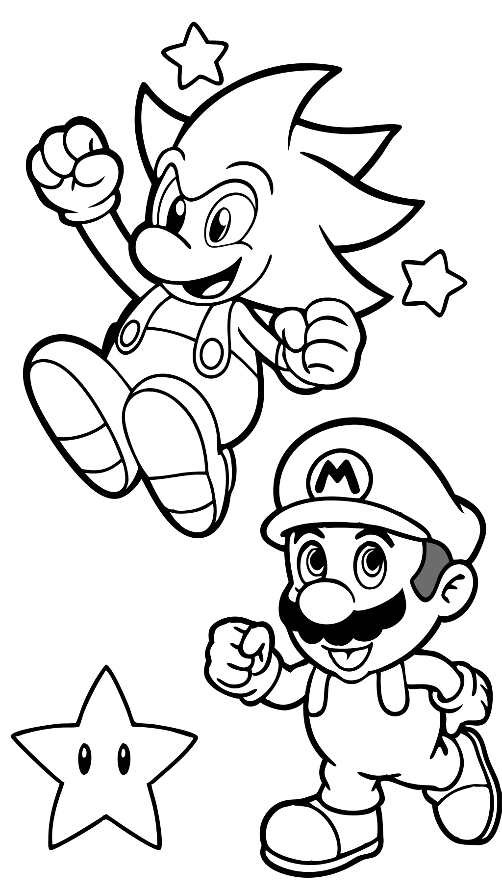 Páginas para colorear de Mario Sonic